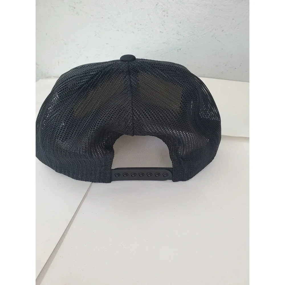 Vintage Cowboys Afton Oklahoma Trucker Hat Black Yellow Mesh Snapback Cap